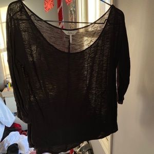 pacsun brand black loose 3 quarter length top